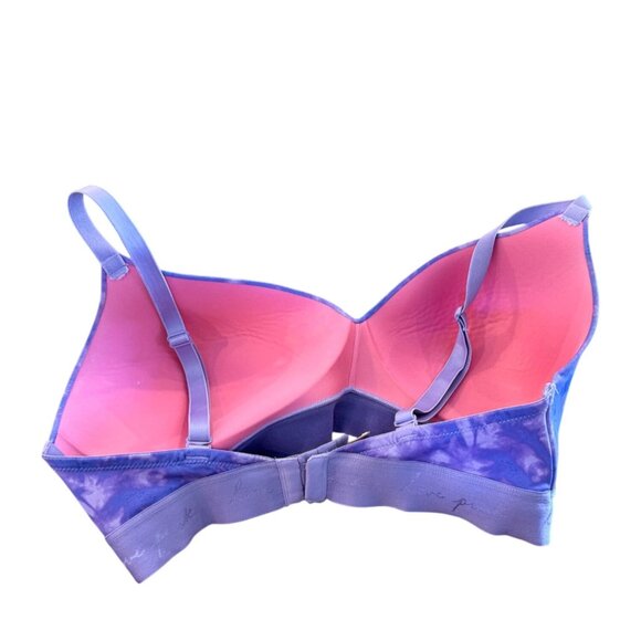 Victorias Secret Pink Purple Tie-Dye Lightly Padded Bra 36DD Adjustable Straps - Picture 3 of 5